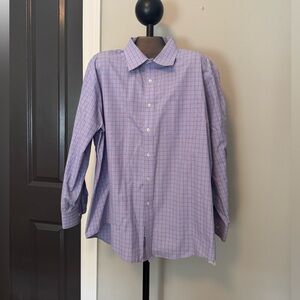 Lands' End Plaid Button-Up Men’s Shirt Size 17 1/2 32/33